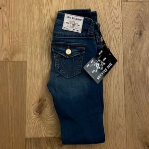 True Religion, torn skinny jeans